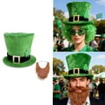 thumbnail image 2 of Green Homburg Leprechaun Fashion Top Hat Gifts for Boyfriend Hat Wide Brimmed Unisex Wear for Gatherings Photo Props, 2 of 8