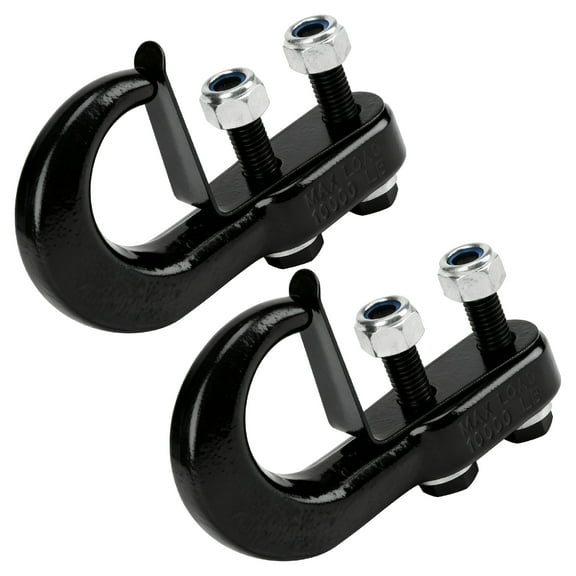 XSTRAP STANDARD 2PK Universal Recovery Tow Hooks 10000LBS Black Forged Tow Hooks Compatible with Jeep Ford Dodge Chevy Chevrolet GMC Toyota Pickup Truck