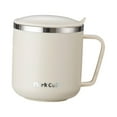 thumbnail image 2 of 304 Stainless Steel Coffee Mugs with Lid and Handle Anti Falling Milk Tea Water Cup Heat Insulated Coffee Cup for BBQ Beach Home Beige, 2 of 8