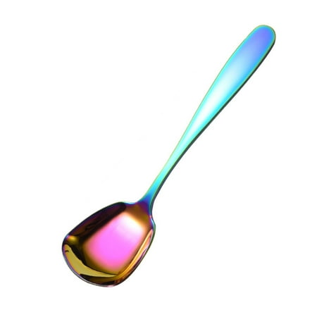 

RAINB Square Head Stainless Steel Spoons Rice& Soup Spoons Large Spoons For Home