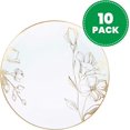 thumbnail image 2 of PLASTICPRO 10” White & Gold Disposable Plates Floral Fancy Plastic Plates, 10-Pack, 2 of 7