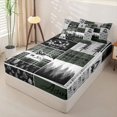 thumbnail image 3 of Manfei Jungle Deer Bear Zipper Twin Comforter Sets with Fitted Sheet and 2 Pillowcases,Camping Car Zipper Bedding Set,Olive Black,Reversible, 3 of 7