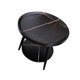 thumbnail image 2 of Mesa auxiliar redonda, mesita de noche pequeña con patas de metal, mesa de centro multifuncional con patrón de mármol de 23,6x19 pulgadas para uso 2 niveles, 2 of 8