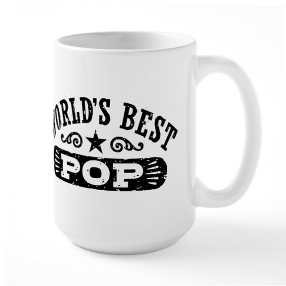 CafePress - World's Best Pop Large Mug - 15 oz Ceramic Large White Novelty Mug