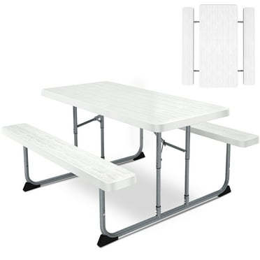 Fenbeli 6-Foot Outdoor Folding Picnic Table, White