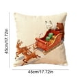 thumbnail image 3 of Lilixerw Embroidery Christmas Pillow Covers Cartoon Animal Bear Fox Print Cotton Linen Decorative Throw Pillow Cover,Cushion Cover 18x18 Inch, 3 of 6