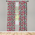 thumbnail image 3 of Ambesonne Hawaiian Curtains, Botanical Hibiscus, Pair of 28"x84", Magenta Seafoam, 3 of 5