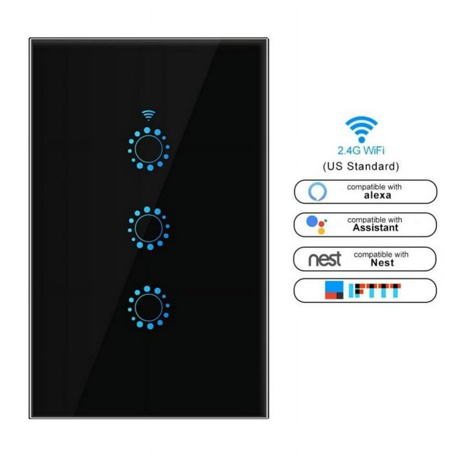 1/2/3 Gang WiFi Smart Touch Light Switch US For Amazon Alexa Google IFTTT