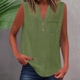 thumbnail image 2 of Womens Shirts Fashionfor Wear Sleeveless Button Up Versatile Solid Color For Jeans Womens Dressy Casual Shirts,GN2,L, 2 of 5
