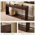 thumbnail image 4 of OKD 63 Inch Fluted Long Console Table for Entryway, Modern Entryway Table with 2 Large Drawers,Farmhouse Sofa Table Behind Couch for Living Room, Hallway, Dark Walnut, 4 of 7