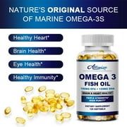 Omega 3 Fish Oil Supplement, Triple Strength 1200mg Omega 3 EPA DHA,120 Capsule