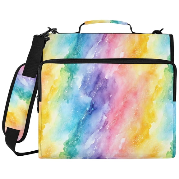 ALAZA Zipper Binder Pastel Tie Dye-a3 Pattern 2 inch 3 Ring 500 Sheet Capacity Trapper Keeper File Folder Organizer Bag