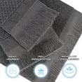 thumbnail image 4 of Superior Rolla Cotton Geometric Soft Hand Towel Set of 6, Grey, 4 of 12