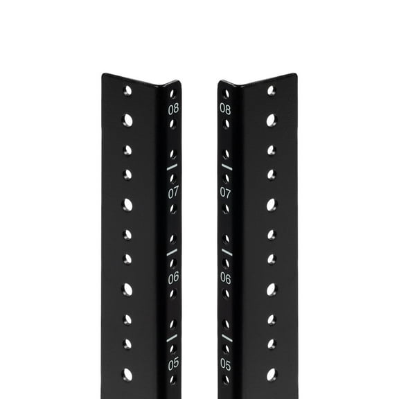 NavePoint 8U Vertical Rack Rail Pair DIY Kit with Hardware, Black
