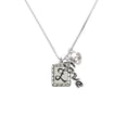 thumbnail image 2 of Delight Jewelry Silvertone Pebble Border Initial - Z - Love and Lock Charm Necklace, 18"+1", 2 of 4