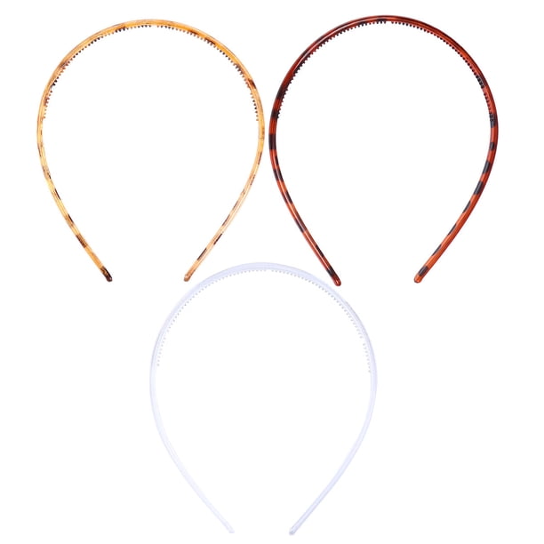 Banda para el cabello de plástico dentada para hombres y mujeres (0,5 cm, 3 colores, 6 piezas/juego)