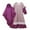 Purple, variant on KAUOD Girls 2 Piece Muslim Prayer Dress with Hijab 𝐈slamic Kids Flower Pattern Crew Neck Pullover Dresses Eid Abaya Clothes