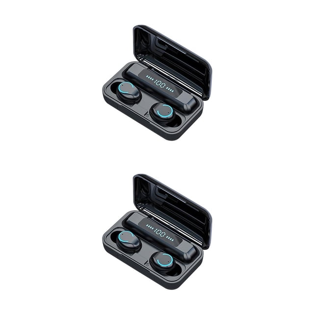 Tholdsy F9-9 Pantalla LED Smart Touch Auriculares inalámbricos Bluetooth 5.0 Auriculares estéreo deportivos a prueba de agua Negro 2piezas