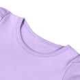 thumbnail image 5 of Zanarzt T Shirts for Girls Ruffle Puff Sleeve T Shirts Summer Short Sleeve Casual Cute Crewneck Tops Tees 5-6 Years,Purple, 5 of 7
