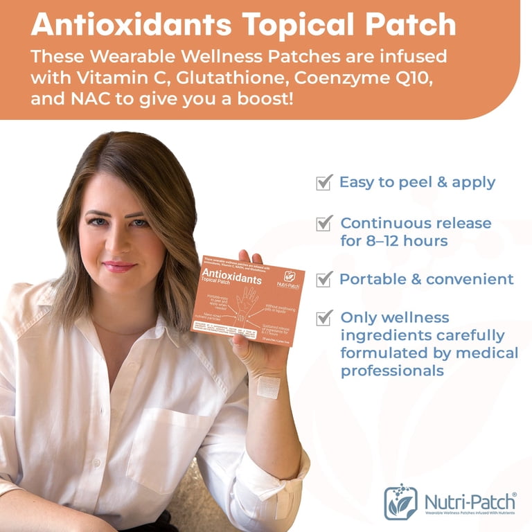 NUTRI-PATCH Antioxidant Topical Vitamin Patches, Physician Formulated, 30 Count