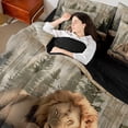 thumbnail image 4 of Castle Fairy Lion Wildlife Bedding Comforter Set,Vintage Cabin Lodge Full Bedding Set, 4 of 8