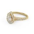 thumbnail image 3 of AFFY Shank Halo Solitaire Engagement Rings for Women, Center 6x4.5mm Pear and Round cut Lab Created Moissanite Ring In 14K Solid Yellow Gold Size-6, 3 of 6