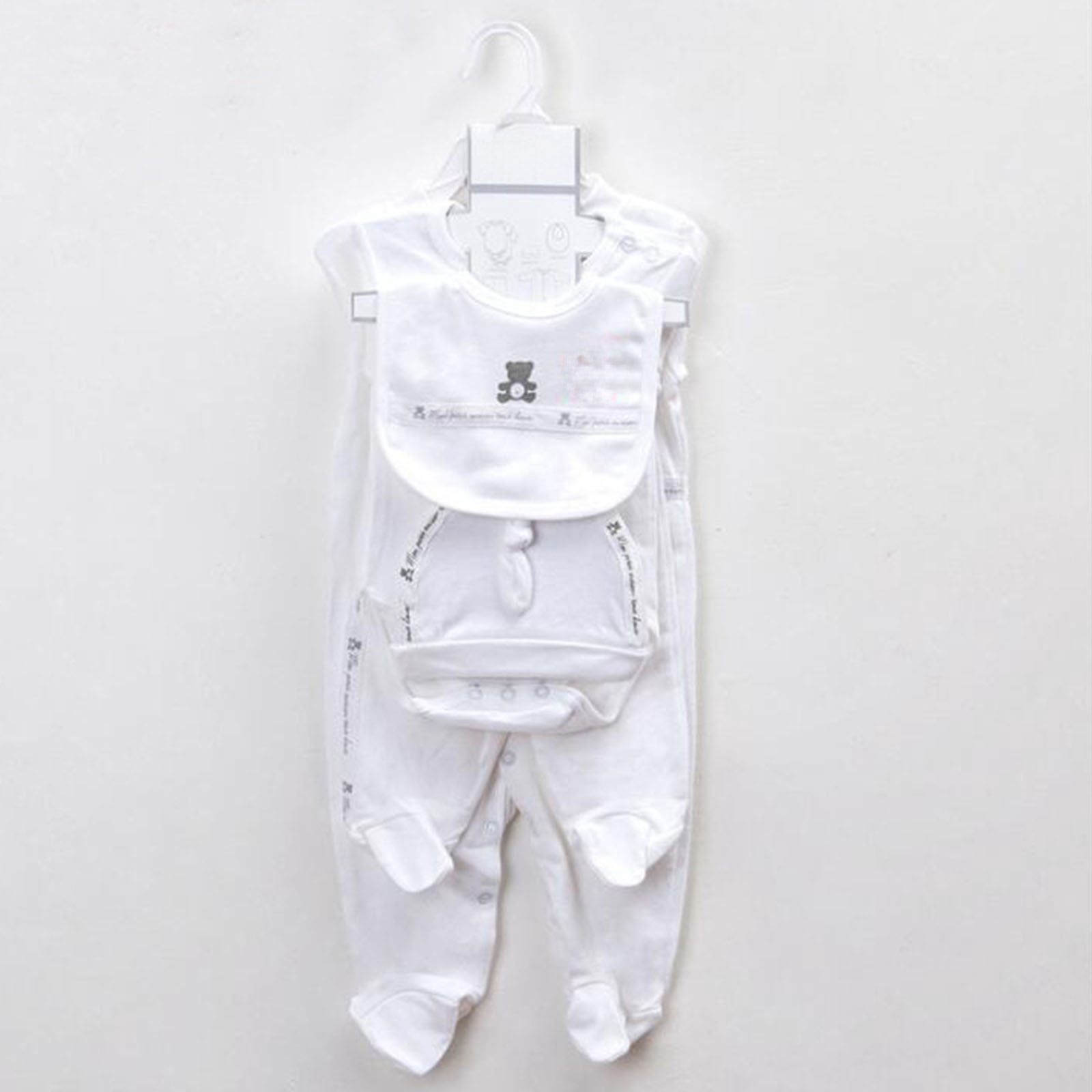 Povozer Newborn Baby Girl Layette Set Infant Toddler 6 Piece Set Piece Baby Set Clothes Size 0-9 Months,White