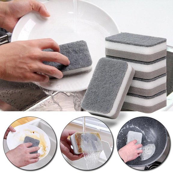HPDL 1Pcs Dish Sponge For Kitchen Heavy Duty Scrub Sponges ualSided Sponge