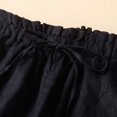 thumbnail image 5 of Lenpel Women's Plus Size Bermuda Shorts Elastic Waist Drawstring Cotton Linen Shorts Lightweight Casual Shorts with Pockets, 5 of 6