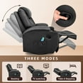 thumbnail image 4 of Vineego 360° Swivel PU Leather Chair with Massage Function Adjustable Home Theater Single Recliner,Black, 4 of 5