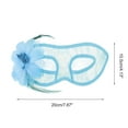 thumbnail image 2 of Unique Bargains 1 Pc Floral Lace Half Face Party Mask for Masquerade Party Blue, 2 of 5