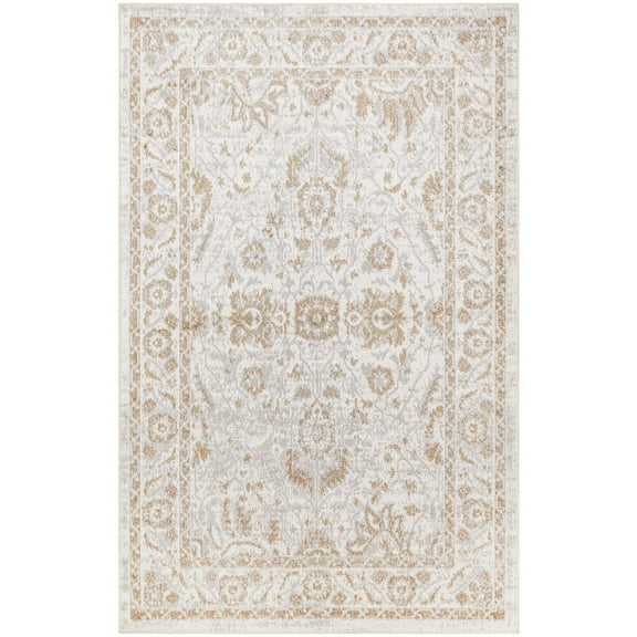 Nourison Astra Machine Washable 3'3" x 5' Grey Vintage Indoor Area Rug