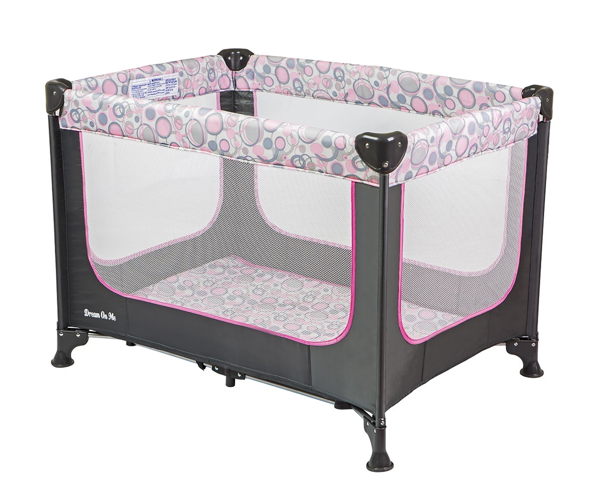 Photo 1 of Dream On Me Zodiak Portable Play Yard, Grey/Pink 40 x 28.5 x 29 inches
