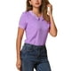 thumbnail image 4 of INSPIRAR CHIC Blusas de Manga Corta con Cuello Peter Pan en Contraste y Lunares para Mujeres M Color Púrpura Claro, 4 of 6