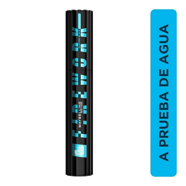 Mascara de Pestañas Maybelline firework electroblack a prueba de agua de 8.75 gr
