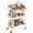 White, variant on 3-Tier Utility Rolling Cart with Wooden Board and Drawer, Metal Storage Cart with Handle, Black Trolley Kitchen Organizer Rolling Desk with Locking Wheels for Office, Classroom, Home, Bedroom