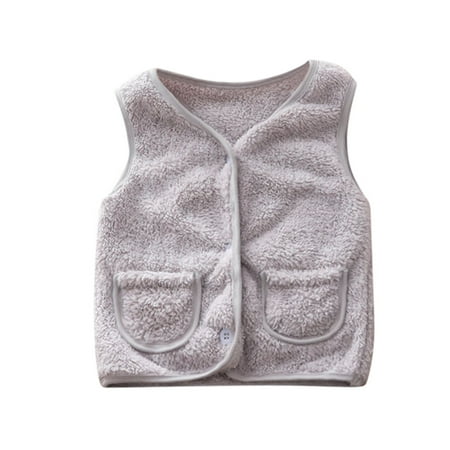 

ZHUASHUM Toddler Baby Kids Boys Girls Winter Warm Solid Coat Outwear Clothes Waistcoat