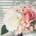 thumbnail image 3 of Enova Home Artificial Rose and Mixed Silk Flowers Arrangement in Clear Glass Vase with Faux Water (Pink), 3 of 3