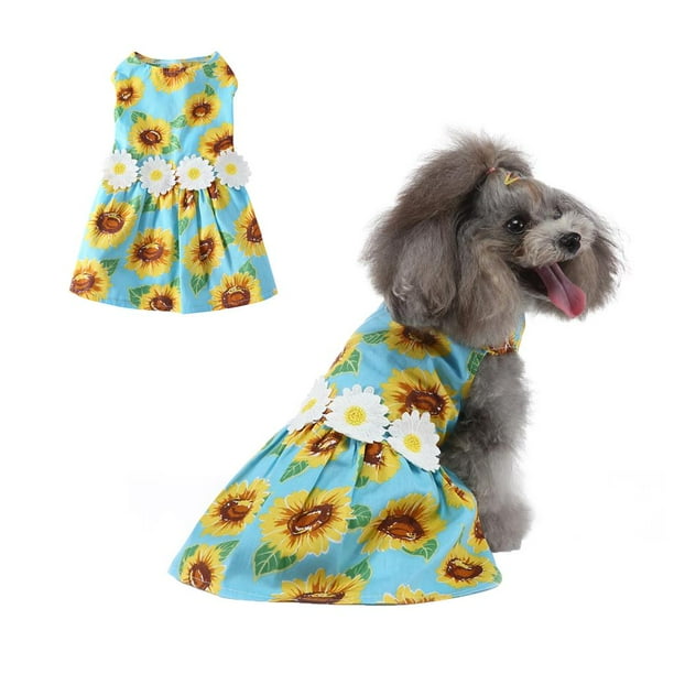 Traje Para Perros Vestido Largo Para Perros Hawaianos Disfraz Para Mascotas Flores De Verano matsuzay PT001672-02