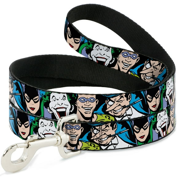 DC Comics Pet Leash, Dog Leash, Justice League Villains Close Up, 4 Feet Long 1.0 Inch Wide