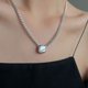 thumbnail image 1 of Collar de cadena gruesa con sello de plata de ley 925, circonita brillante Vintage Punk ER, 1 of 5
