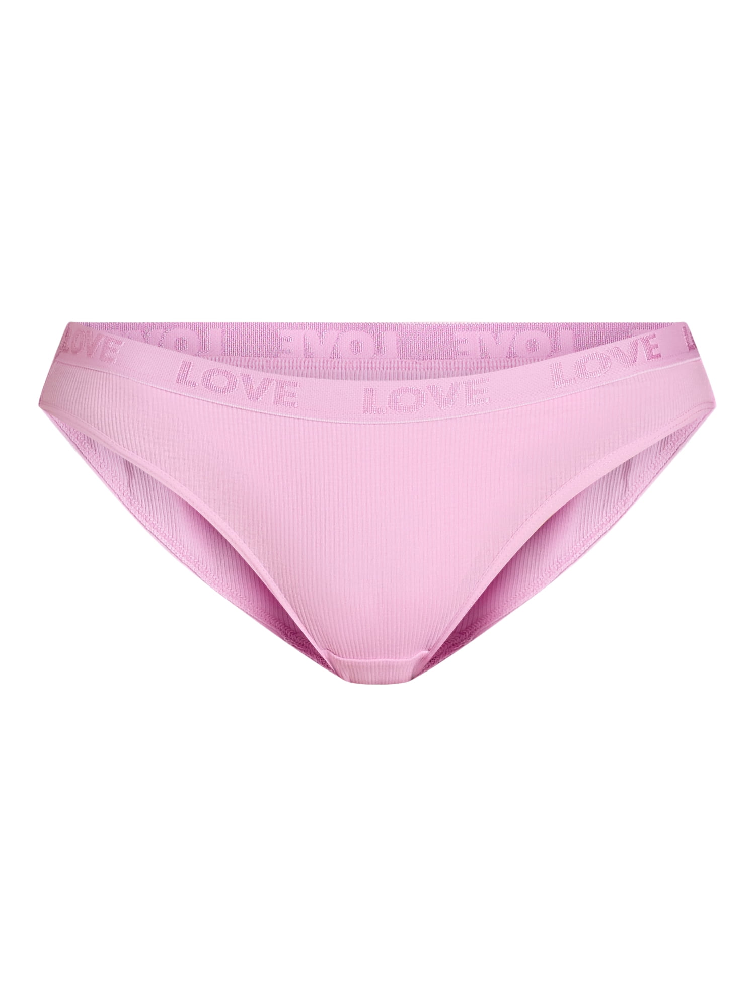 No Boundaries Women's Stretch Ribbed Bikini, Underwear 5 Pack XS-XXXL