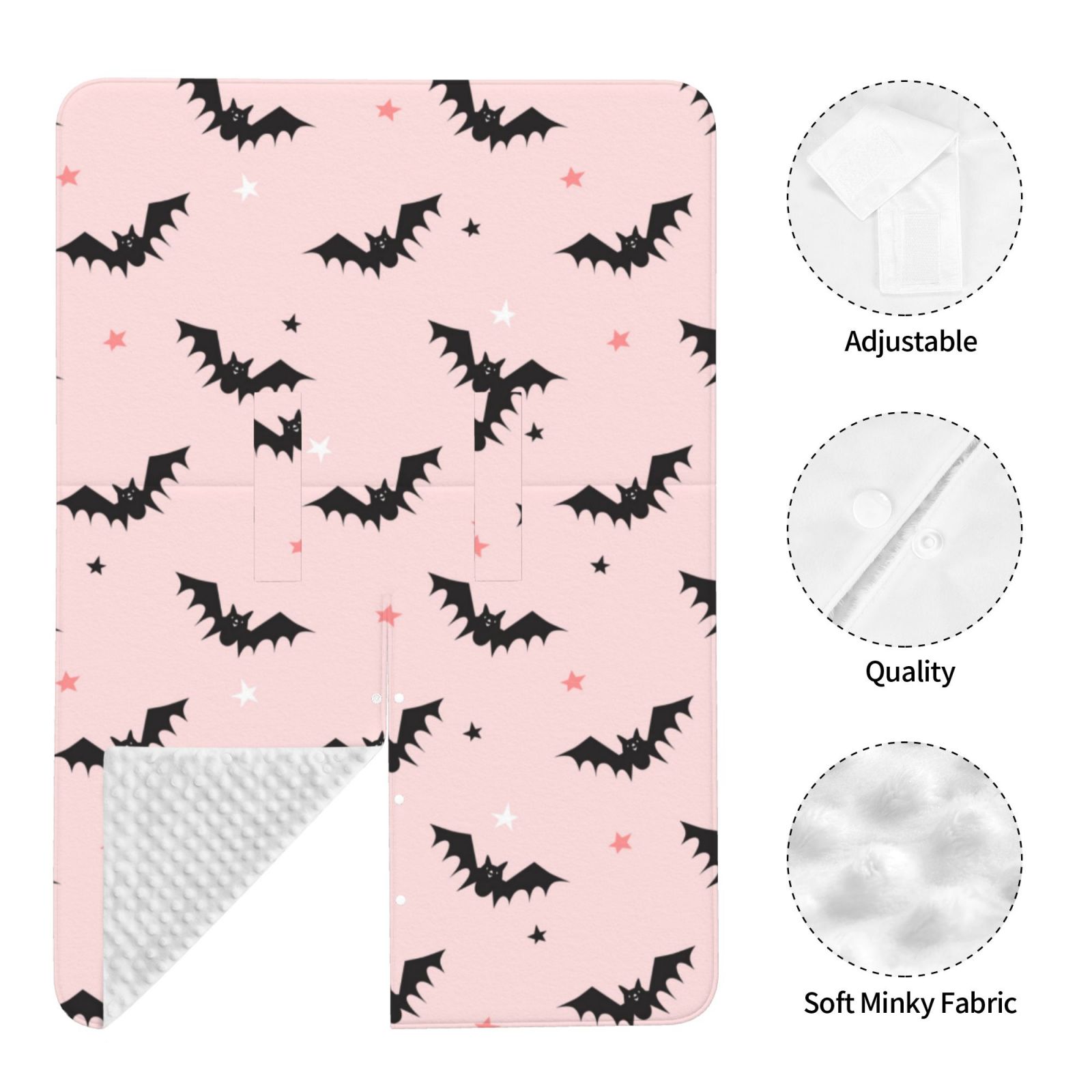 Car Seat Cover Baby - Halloween black bats star pink Breathable Infant Car Seat Cover for Baby Carseat, Lightweight Comfort Baby Essentials Must Haves Newborn Stuff for Girl Boy
