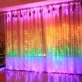 thumbnail image 4 of Luces LED para cortinas con 8 funciones USB, arcoíris, control remoto, material de cobre, 2.8x3m, 200g, incluye 1 luz de cortina y 1 control remoto., 4 of 7
