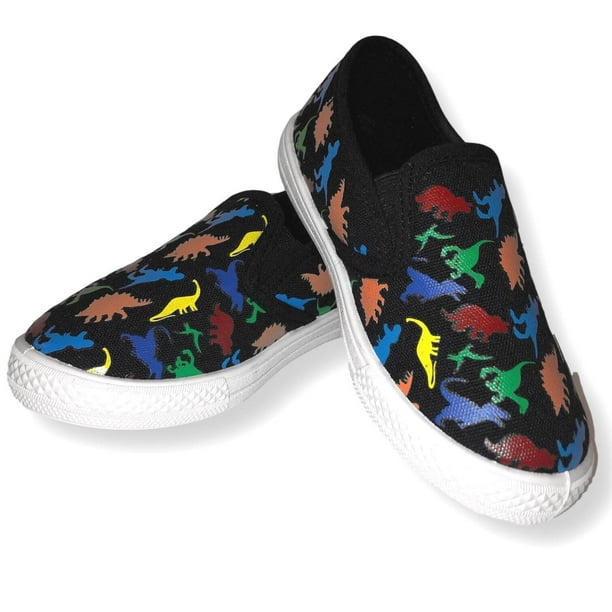 Dinosaur Boys' Shoe Toddler Sneaker Slip On Kids Shoes, Blue, Black, or  Gray 