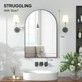 thumbnail image 3 of Recessed Medicine Cabinet with Mirror,Arched Medicine Cabinet Mirrors for Bathroom,Brushed Black Medicine Cabinets in Wall,Bathroom Mirror with Storage,Mirrored Medicine Cabinets 20x30, 3 of 7