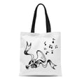 thumbnail image 1 of JSDART Canvas Bag Resuable Tote Grocery Shopping Bags Sketch Trumpet and Ribbon Notes Take Off From Pipes As Tote Bag, 1 of 1