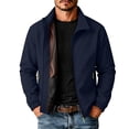 thumbnail image 2 of Zenithor Men's Windbreaker Jacket, Lightweight Full Zip Stand Collar Long Sleeve Outdoor Jacket with Pockets for Hiking Cycling Casual Wear Navy(S-4XL), 2 of 7
