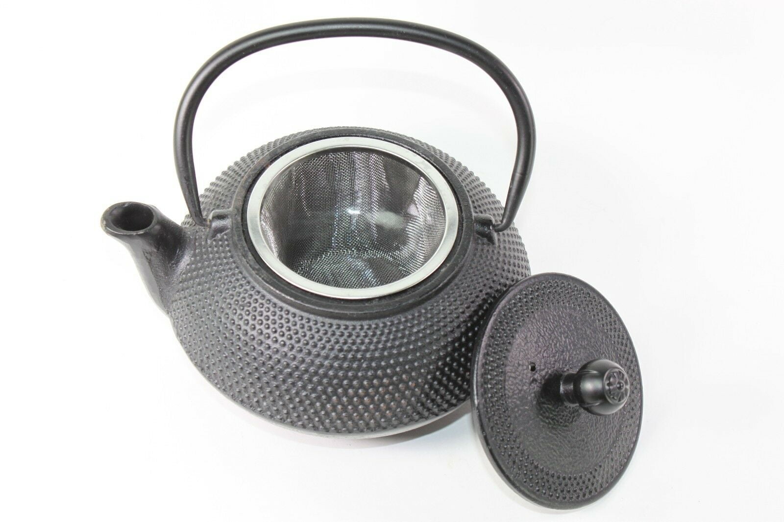 Hobnail Iron Teapot + Warmer - Japanese Antique 24 Fl Oz Black Small Dot Cast Iron Teapot Tetsubin with Infuser / Gift / Birthday gift / Kitchen / Teapot / idea for gift teaaana price $90