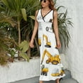 thumbnail image 3 of Excavator Construction Vehicle Truck Sleeveless Dress Female Clothing Dress Women Summer 2025 Dress, 3 of 7